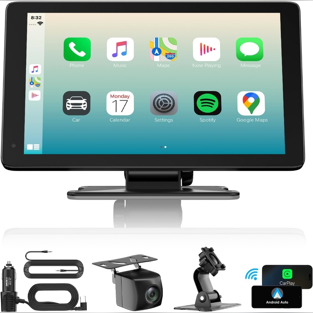 New BDFFLY Portable Wireless Carplay Screen for Car, Apple & Android